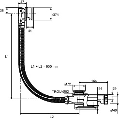 Jacob Delafon Слив-перелив для ванны Capsule E6D134-CP – фотография-2
